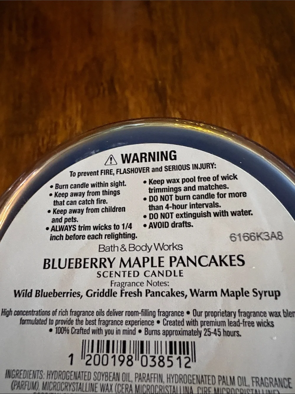 NWT “Blueberry Maple Pancakes” 3 Wick Candle
